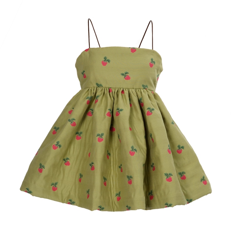Strawberry Babydoll Mini Dress Tessa Fay Wolf Badger