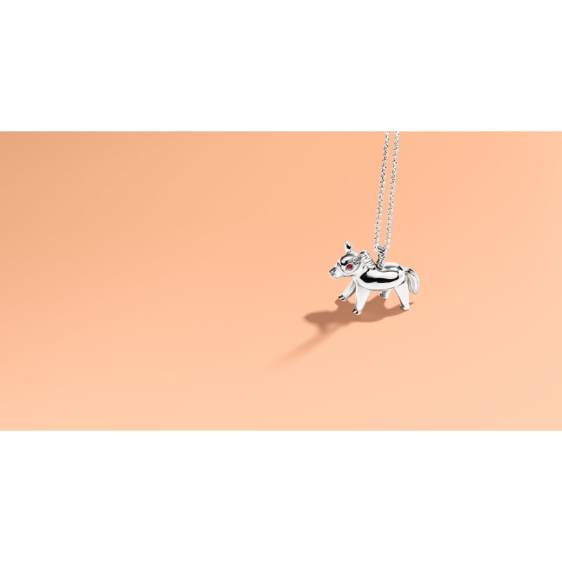 Thumbnail of Ruby The Horse Necklace In Silver By Vincent Peach image