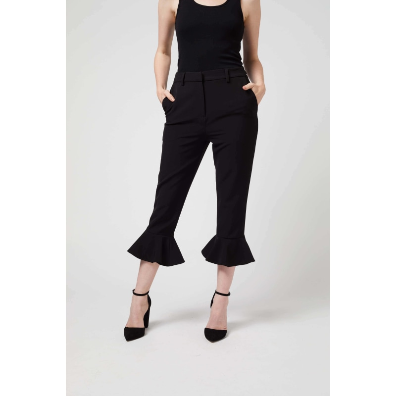 Thumbnail of Ruched Cropped Trousers Black image