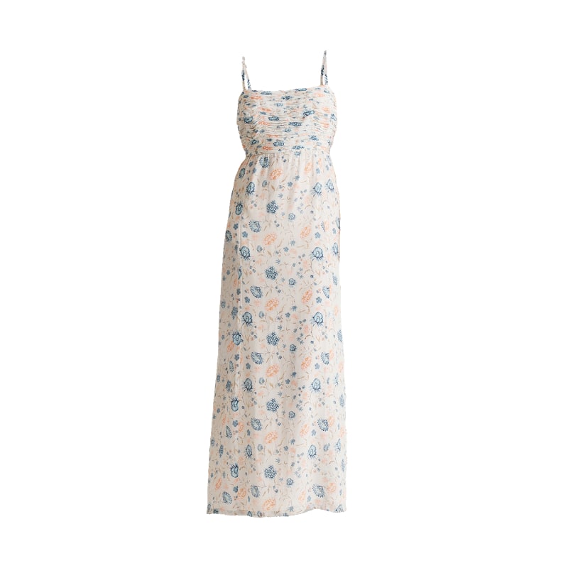 Thumbnail of Ruched Floral Strappy Maxi Dress image