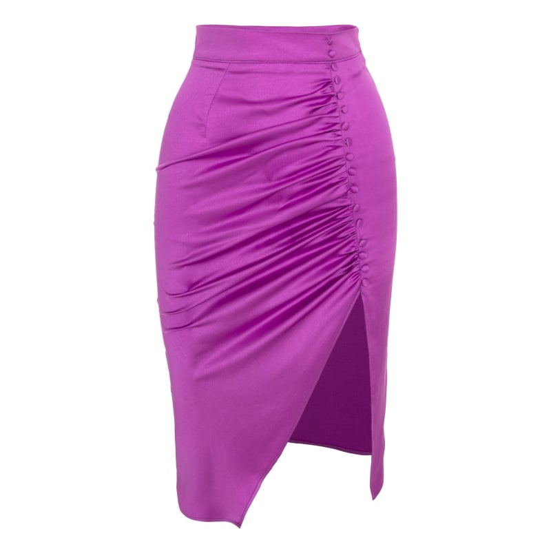 Purple ruched skirt best sale