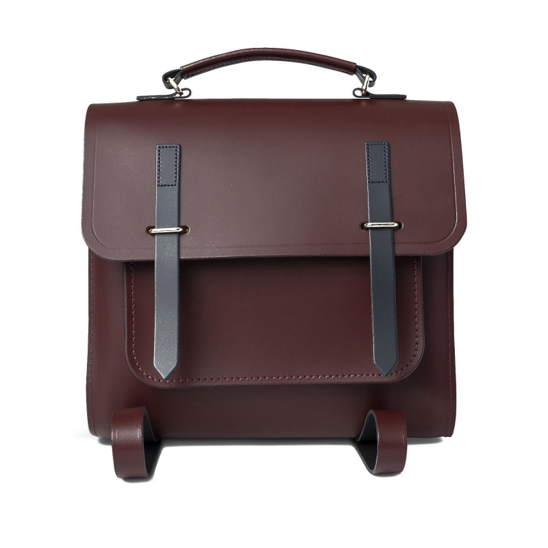 The Messenger Backpack - Oxblood & Navy, The Cambridge Satchel Co.