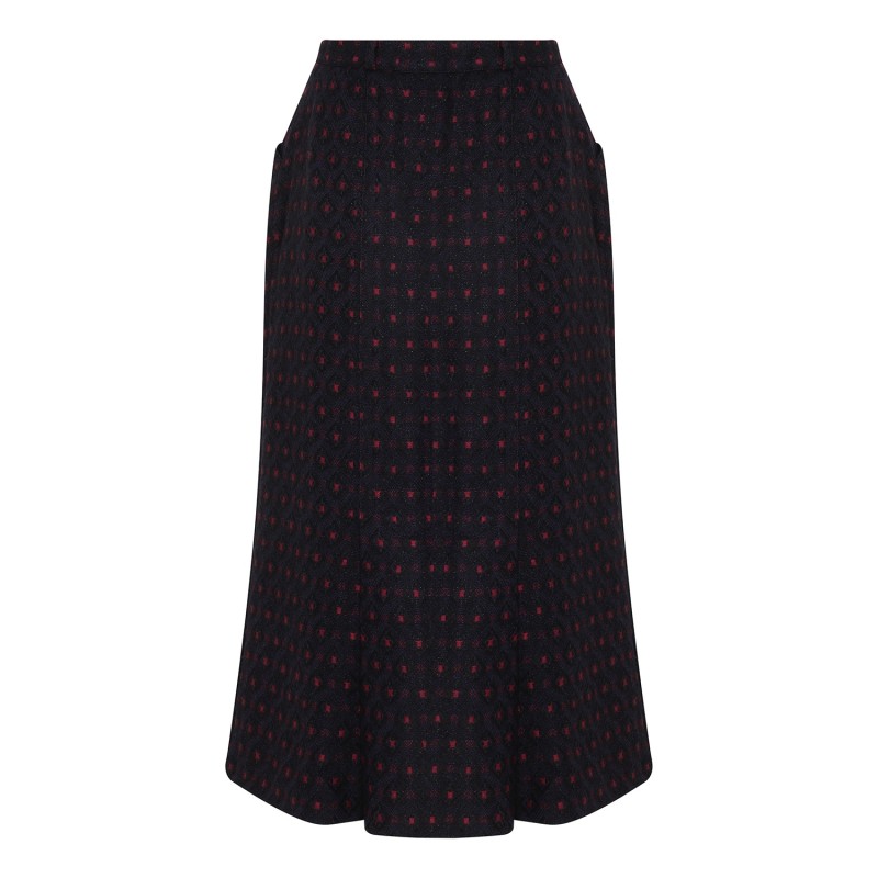 Thumbnail of Dark Blue Pinky Shades Wool Skirt image