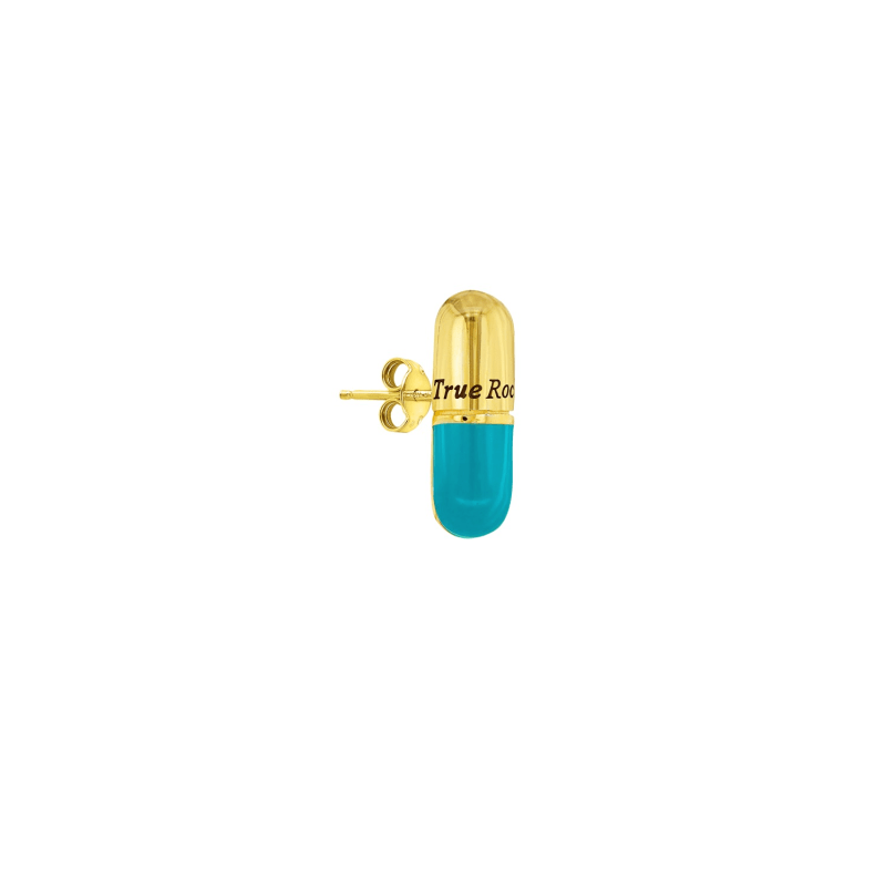 Thumbnail of Turquoise Enamel & 18Kt Gold Plated Pill Stud image