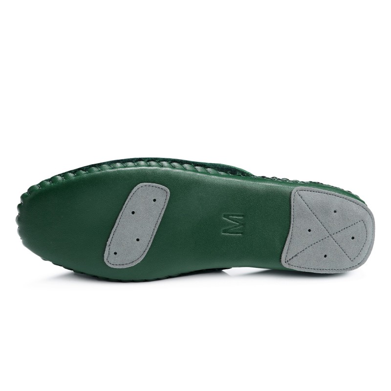 Thumbnail of Women Classic Handmade Slippers - Green image