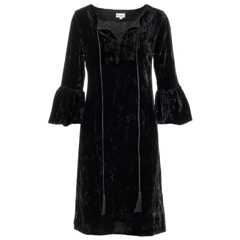 Thumbnail of Silk Velvet Belle Tassel Dress In Black image