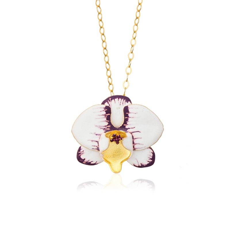 Thumbnail of White Orchid Flower Necklace image