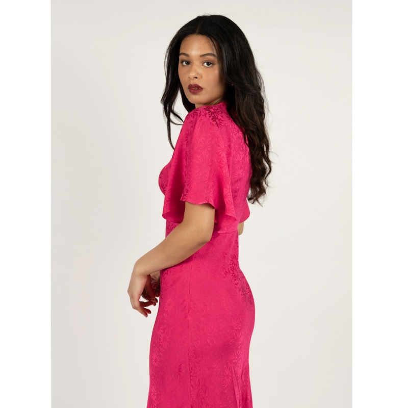 Thumbnail of The Elouise Midi Dress In Pink Daisy image