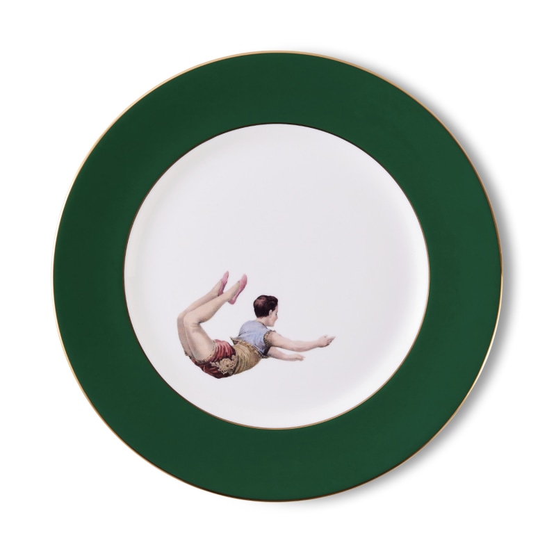 Thumbnail of Trapeze Boy Forest Green Dinner Plate image
