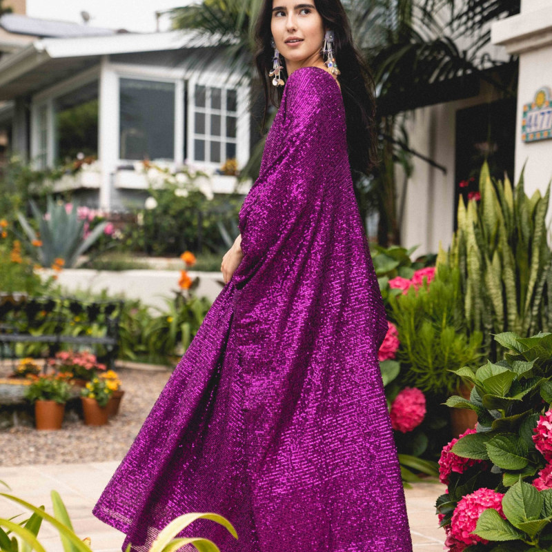 Thumbnail of Deep Fuschia Sequined Caftan image