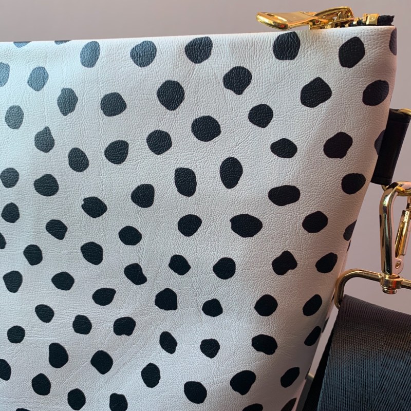 Thumbnail of White & Black Spot Vegan Handbag image