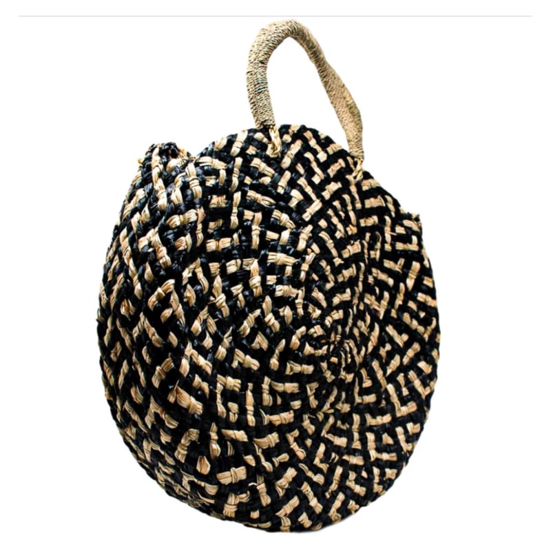 Thumbnail of Eliza Straw Tote - Black Pattern image