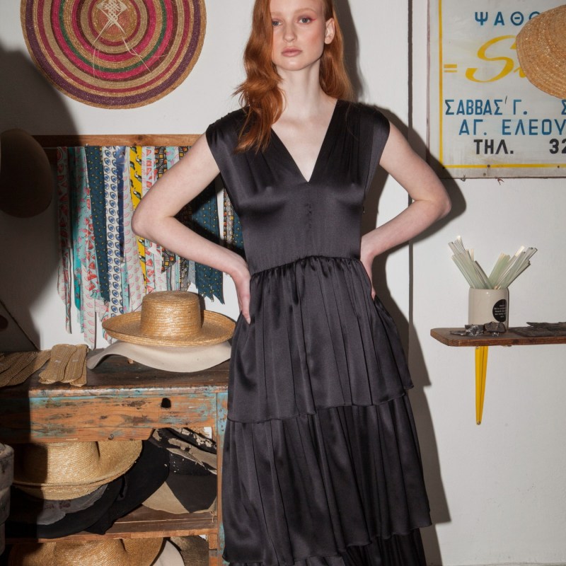 Thumbnail of Ella Silk Dress In Black image