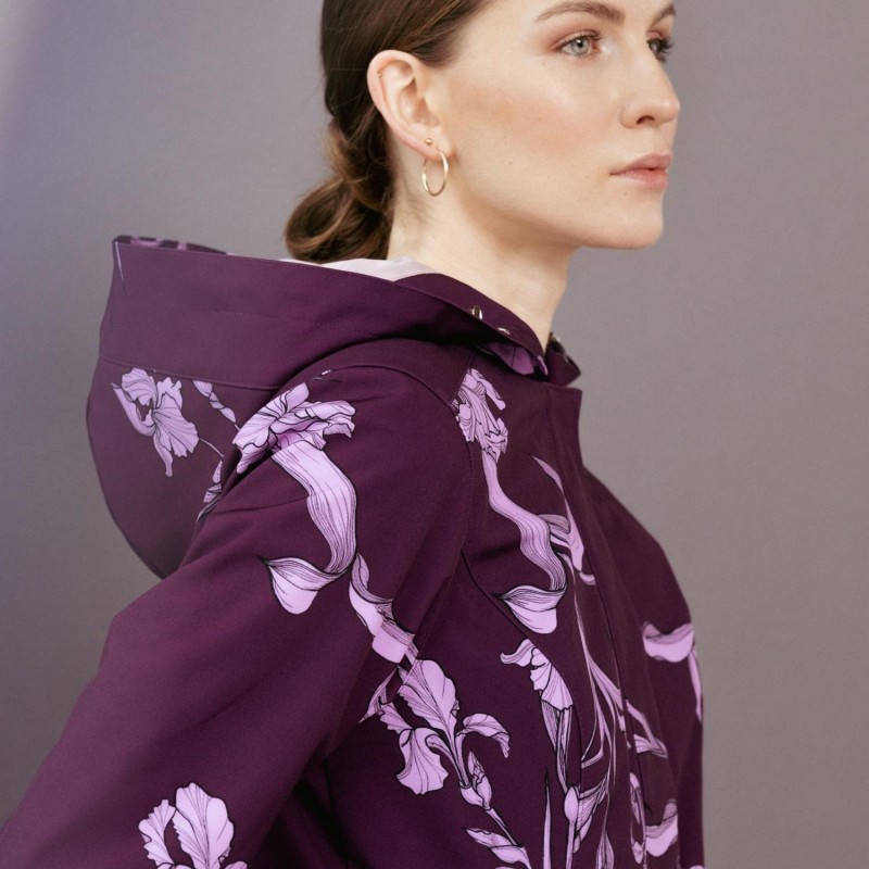 Thumbnail of Hooded Dark Purple Waterproof Coat: Purple Iris image