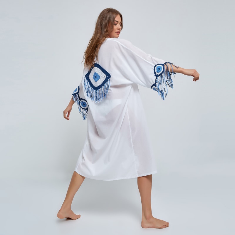 Thumbnail of Evil Eye Kaftan In White image