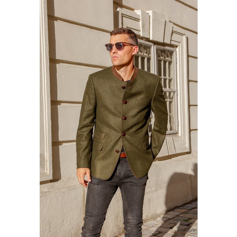 Thumbnail of Edward - Classic Austrian Jacket In Olive - Blue image