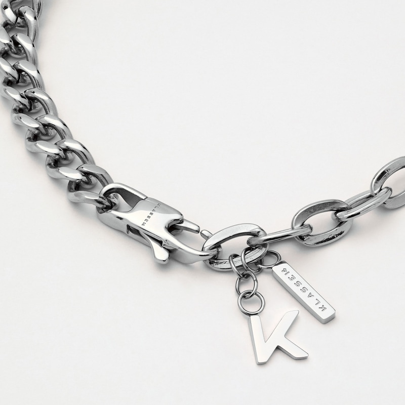 Thumbnail of Duality Chain2Chain Bracelet - Silver & White Enamel image