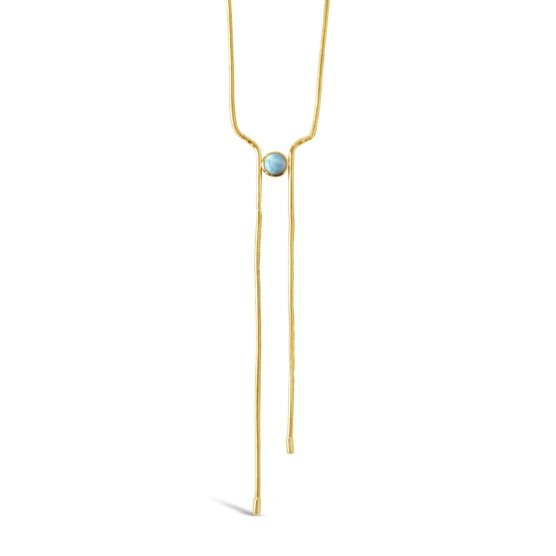 Thumbnail of Ocean Drive Bolo In Gold Larimar image