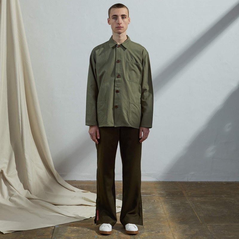 Thumbnail of The 3001 Buttoned Overshirt - Army Green image