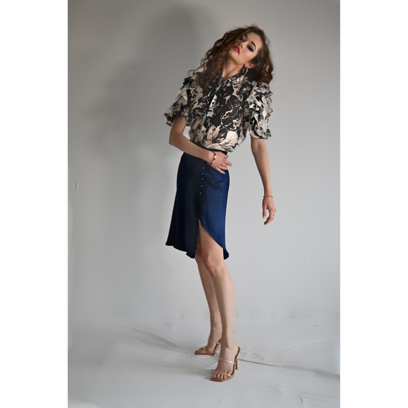 Thumbnail of Sabine Button Down Satin Skirt image