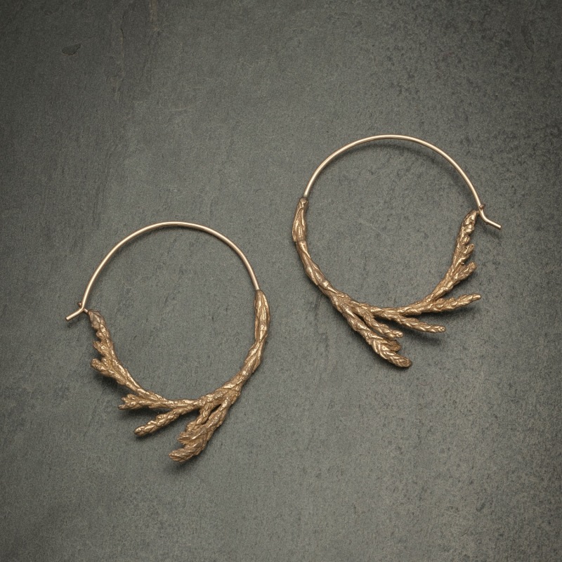 Thumbnail of Sacred Cedar Hoop Earrings, Bronze image