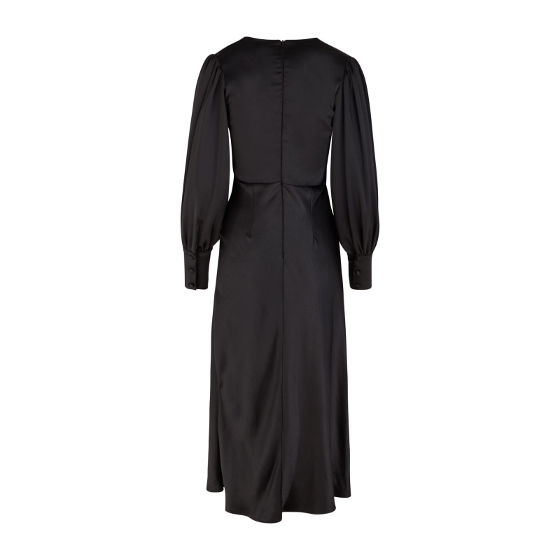 Thumbnail of Midi Dress Sadie Black Satin Cowl Neck image