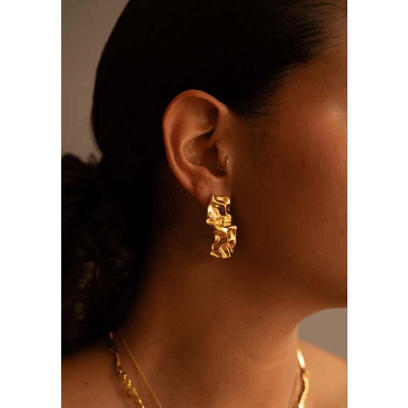 Thumbnail of Sakura Statement Irregular Gold Earrings image