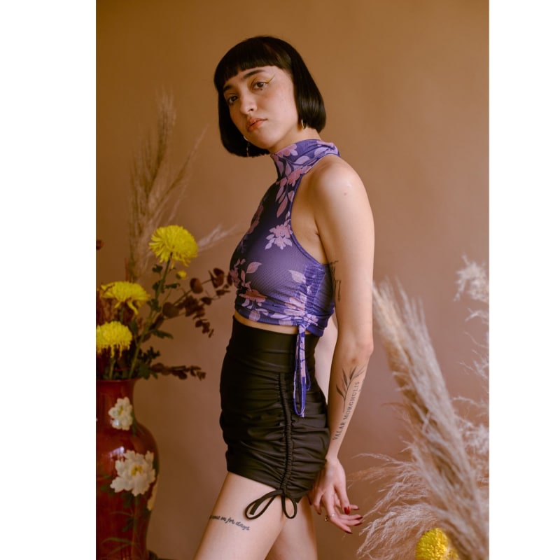 Mesh turtleneck crop top discount