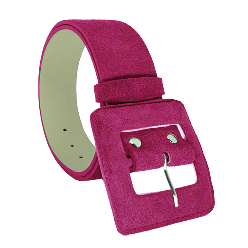 Thumbnail of Suede Square Buckle Belt - Dark Pink image