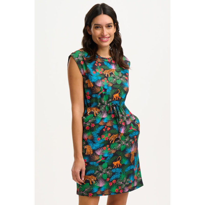 Thumbnail of Sally Jersey Mini Dress Black/Multi, Jungle image