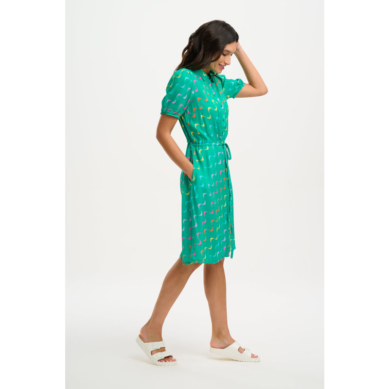 Thumbnail of Salma Shirt Dress Green, Undulating Waves image