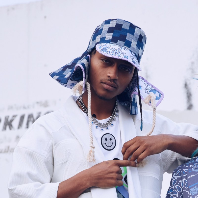 HUMAN MADE PATCHWORK PRINTED BUCKET HAT | hartwellspremium.com