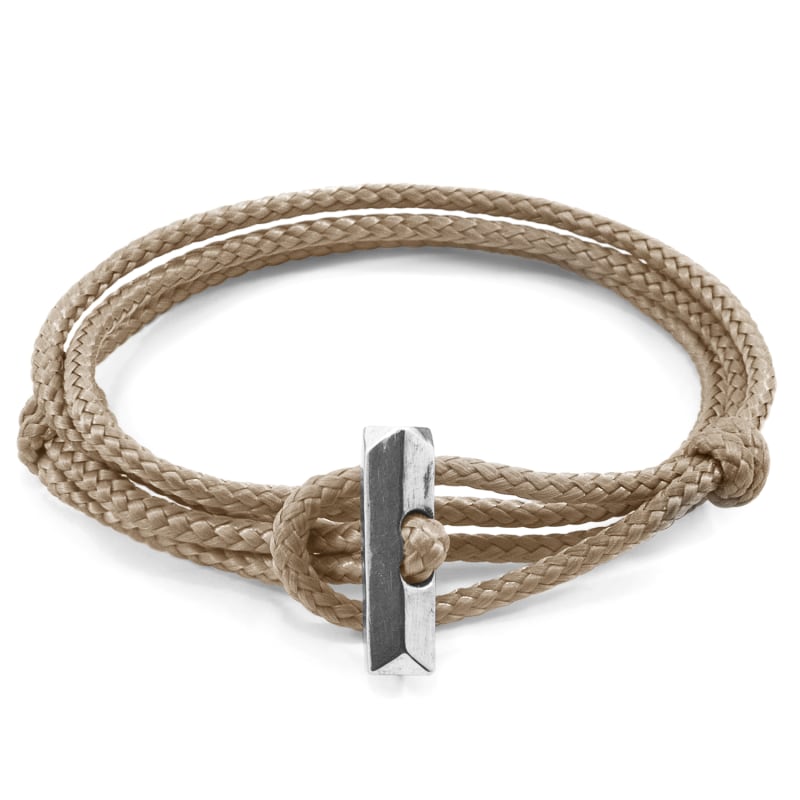 Thumbnail of Sand Brown Oxford Silver & Rope Bracelet image