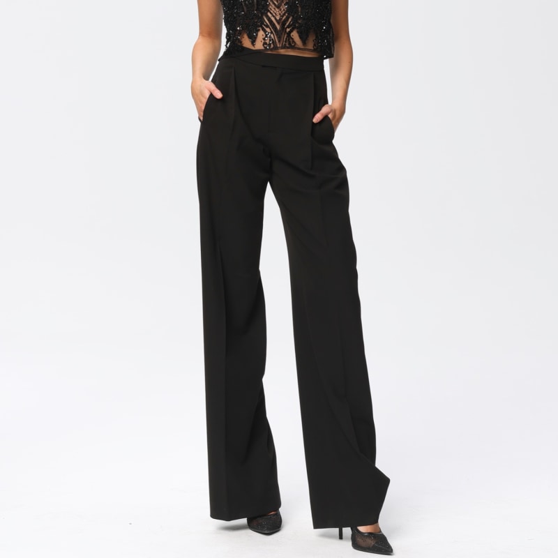 Sanremo High-rise Wide-leg Suit Pants Black, Angelika Jozefczyk