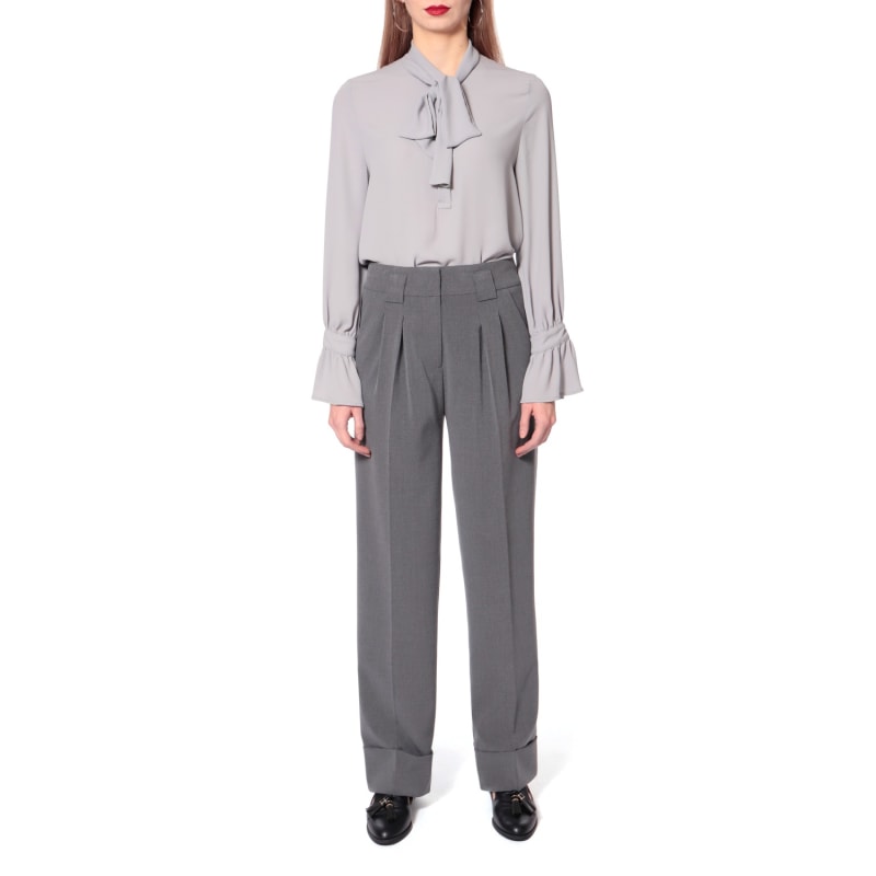 Thumbnail of Donatella Grey Loose Long Sleeves Shirt image