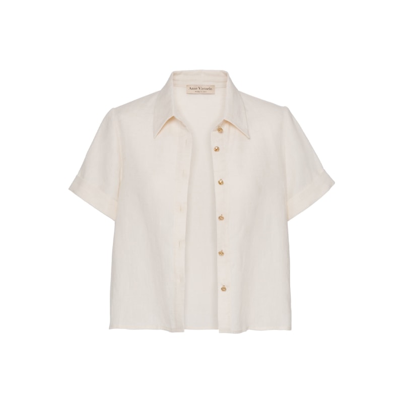 Thumbnail of Sarah Linen Shirt - Cream White image