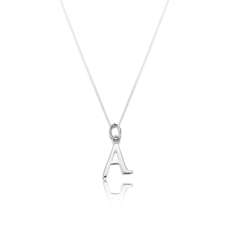 Sterling Silver Small Initial Charm Letter Necklace by Lily & Roo