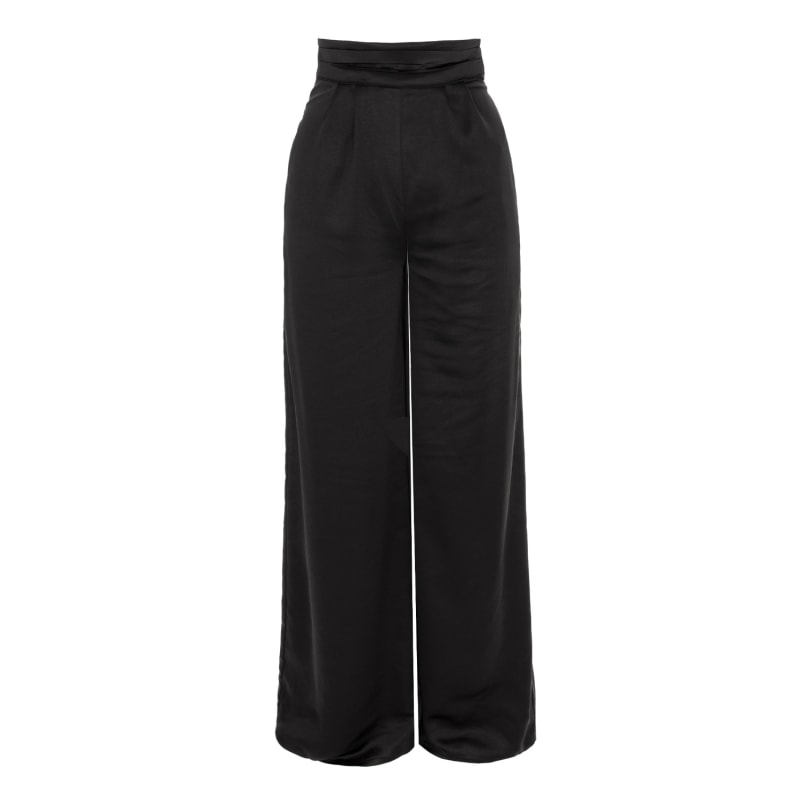 Black Satin Pants - Wide Leg Pants - Side Slit Pants - Pants - Lulus