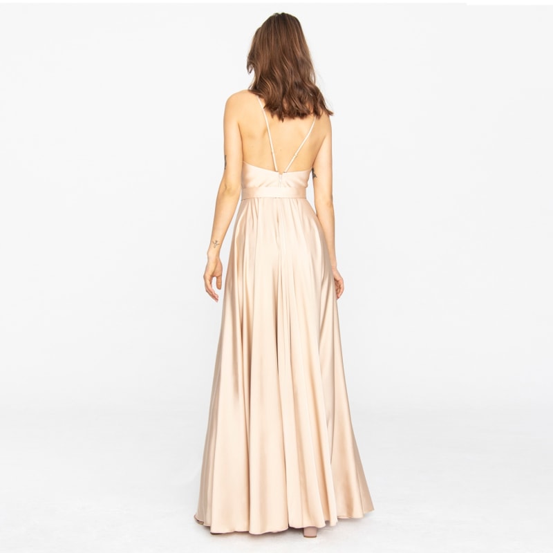 Thumbnail of Satin Long Dress Beige image