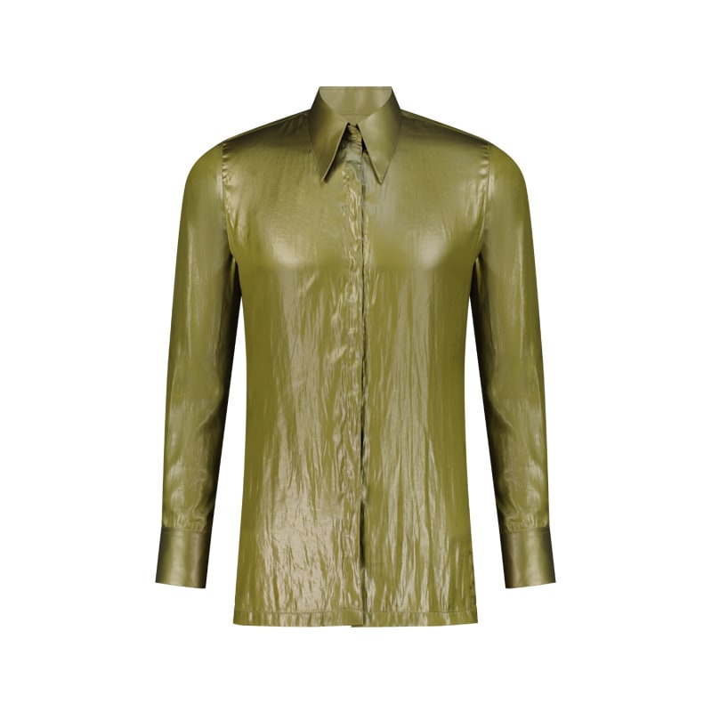 Thumbnail of Satin Shirt In Green image