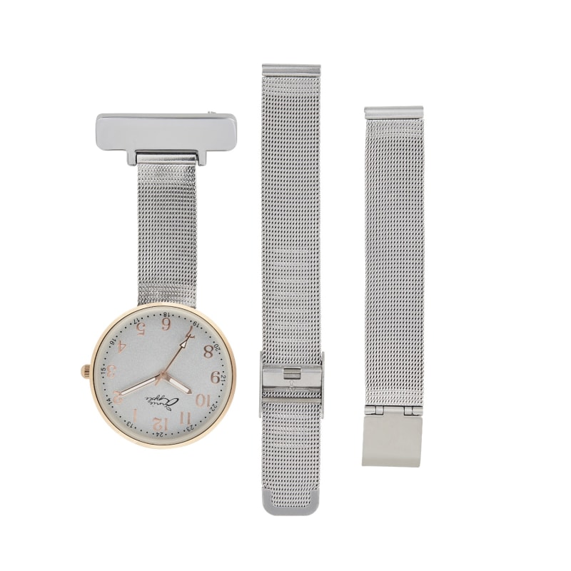 Thumbnail of Annie Apple Empress Interchangeable Rose Gold, Silver Mesh Wrist To Nurse Watch Ladies image