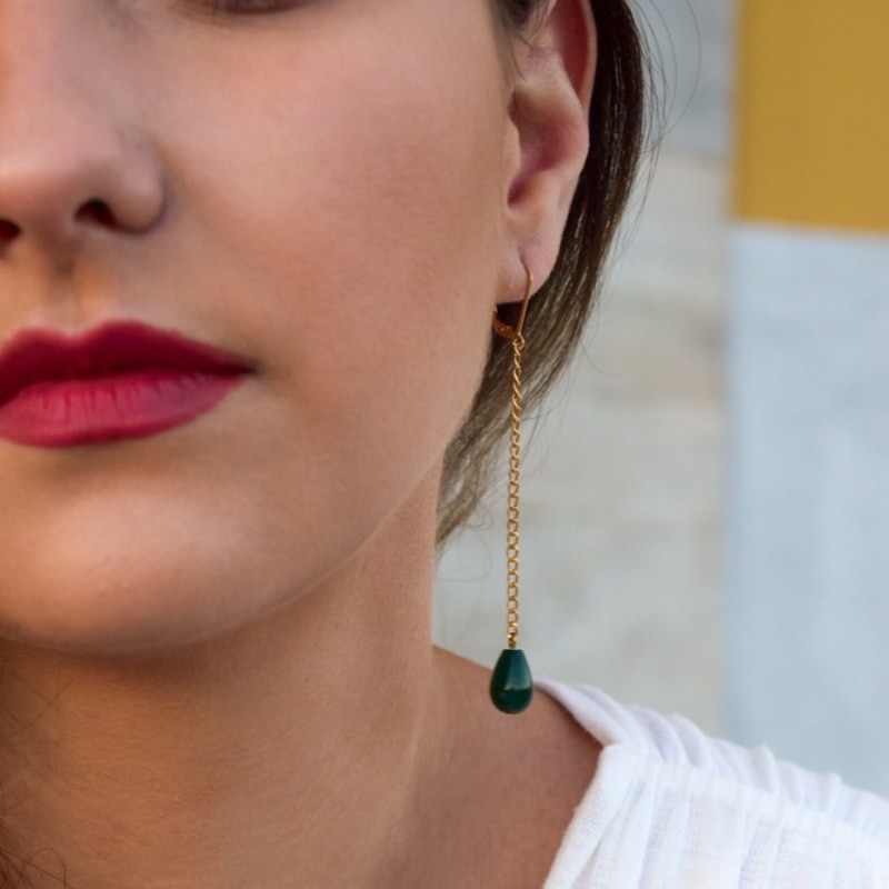 Thumbnail of Penelope Malachite Swing Earrings image