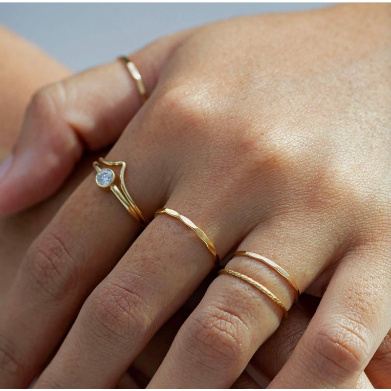 Thumbnail of Scallop Wave Ring - Gold image