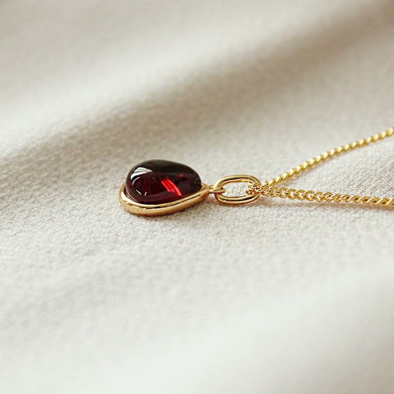 Thumbnail of Scarab Gold Vermeil Red Garnet Necklace image