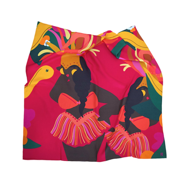 Thumbnail of Double Sided Silk Scarf - Bahamas image