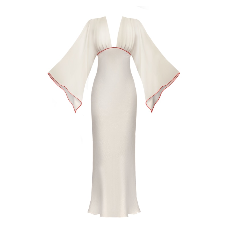 Thumbnail of Scarlett Kimono Gown In Alabastrine White image