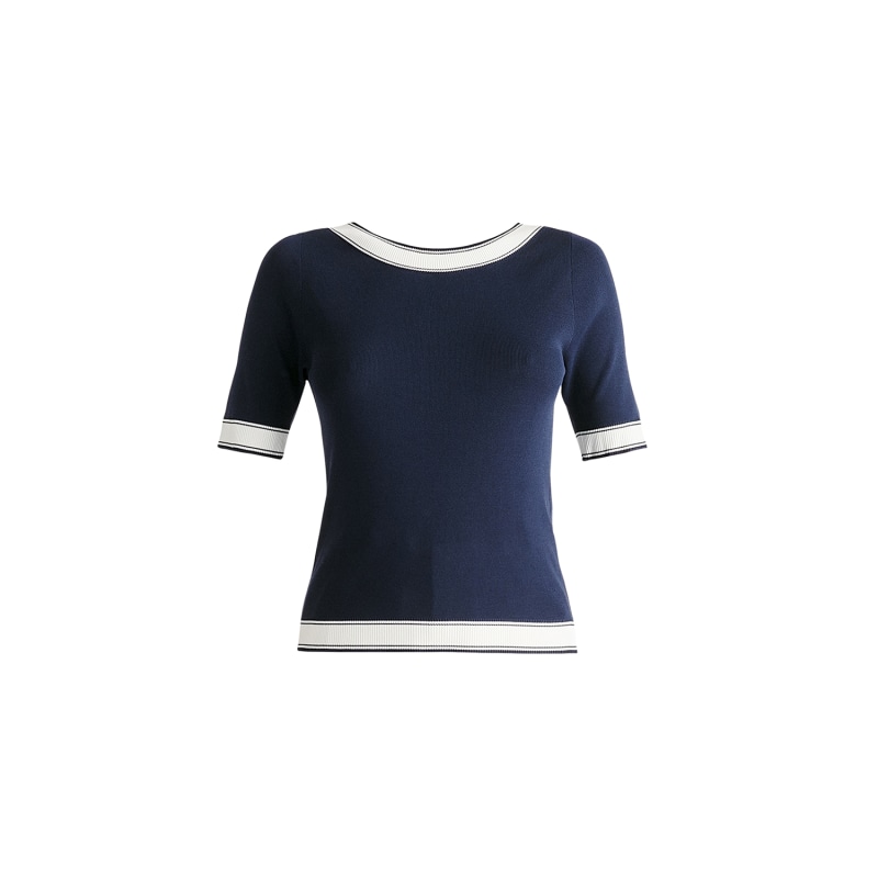 Thumbnail of Scoop Back Top In Navy & White image