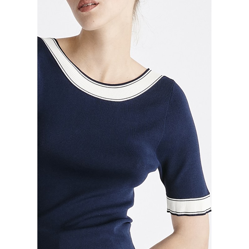 Thumbnail of Scoop Back Top In Navy & White image