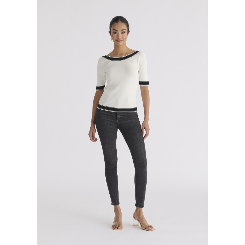 Thumbnail of Scoop Back Top In White & Black image