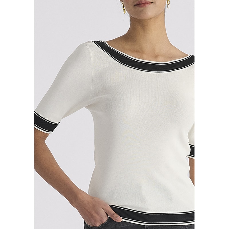 Thumbnail of Scoop Back Top In White & Black image